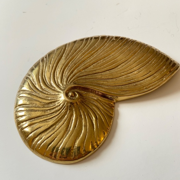 3 Vintage Brass Sea Shell Wall Art Nautical Ocean Wall Decor Beach House Retro - Picture 8 of 10